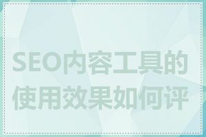 SEO内容工具的使用效果如何评估