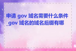 申请 gov 域名需要什么条件_gov 域名的域名后缀有哪些