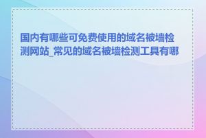 国内有哪些可免费使用的域名被墙检测网站_常见的域名被墙检测工具有哪些