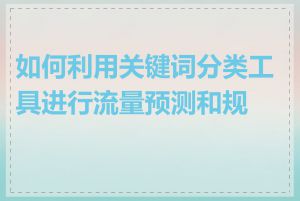 如何利用关键词分类工具进行流量预测和规划