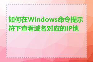 如何在Windows命令提示符下查看域名对应的IP地址