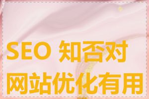 SEO 知否对网站优化有用吗