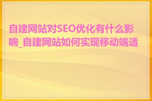 自建网站对SEO优化有什么影响_自建网站如何实现移动端适配