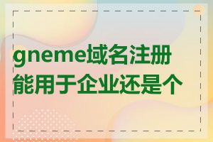 gneme域名注册能用于企业还是个人