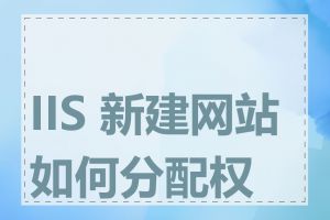 IIS 新建网站如何分配权限