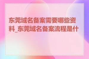 东莞域名备案需要哪些资料_东莞域名备案流程是什么