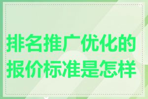 排名推广优化的报价标准是怎样的