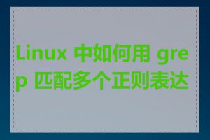 Linux 中如何用 grep 匹配多个正则表达式