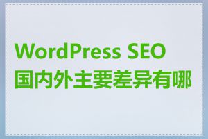 WordPress SEO 国内外主要差异有哪些