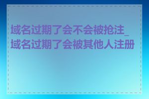 域名过期了会不会被抢注_域名过期了会被其他人注册吗