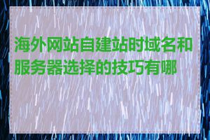 海外网站自建站时域名和服务器选择的技巧有哪些