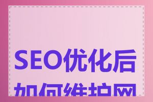 SEO优化后如何维护网站