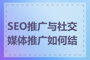 SEO推广与社交媒体推广如何结合