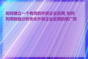 如何建立一个有效的外贸企业官网_如何利用数据分析优化外贸企业官网的推广效果