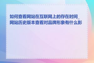 如何查看网站在互联网上的存在时间_网站历史版本查看对品牌形象有什么影响