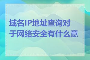 域名IP地址查询对于网络安全有什么意义