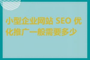 小型企业网站 SEO 优化推广一般需要多少钱