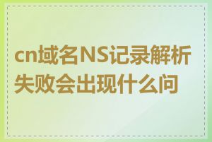 cn域名NS记录解析失败会出现什么问题