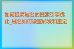 如何提高域名的搜索引擎优化_域名如何设置转发和重定向