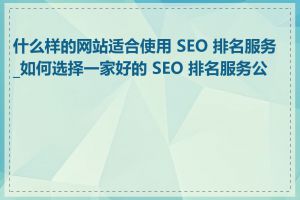 什么样的网站适合使用 SEO 排名服务_如何选择一家好的 SEO 排名服务公司