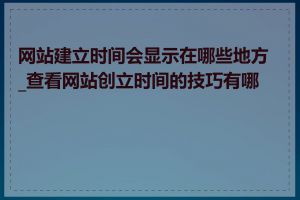 网站建立时间会显示在哪些地方_查看网站创立时间的技巧有哪些