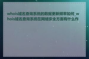 whois域名查询系统的数据更新频率如何_whois域名查询系统在网络安全方面有什么作用