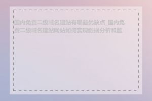 国内免费二级域名建站有哪些优缺点_国内免费二级域名建站网站如何实现数据分析和监控