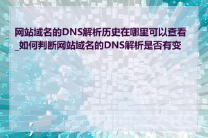 网站域名的DNS解析历史在哪里可以查看_如何判断网站域名的DNS解析是否有变更