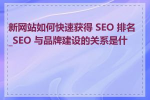 新网站如何快速获得 SEO 排名_SEO 与品牌建设的关系是什么