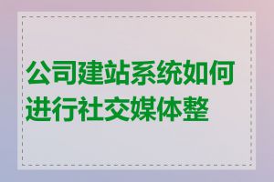 公司建站系统如何进行社交媒体整合