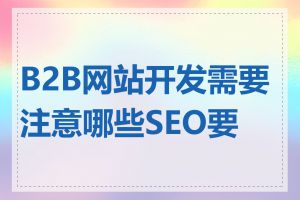 B2B网站开发需要注意哪些SEO要素