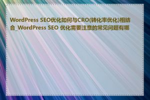 WordPress SEO优化如何与CRO(转化率优化)相结合_WordPress SEO 优化需要注意的常见问题有哪些