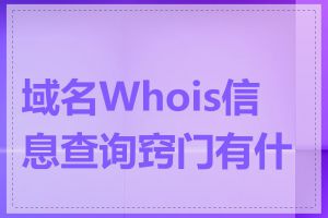 域名Whois信息查询窍门有什么