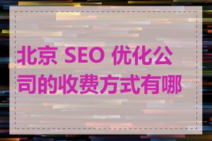 北京 SEO 优化公司的收费方式有哪些