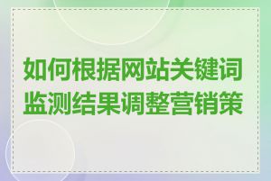 如何根据网站关键词监测结果调整营销策略