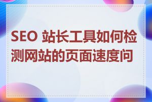 SEO 站长工具如何检测网站的页面速度问题