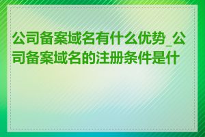 公司备案域名有什么优势_公司备案域名的注册条件是什么