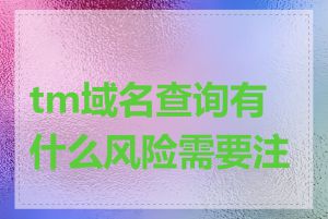 tm域名查询有什么风险需要注意