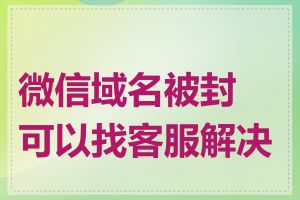 微信域名被封可以找客服解决吗