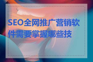 SEO全网推广营销软件需要掌握哪些技巧