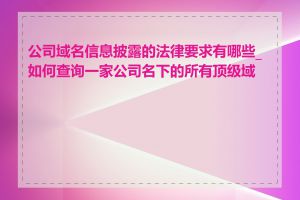 公司域名信息披露的法律要求有哪些_如何查询一家公司名下的所有顶级域名