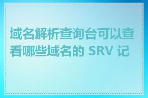 域名解析查询台可以查看哪些域名的 SRV 记录