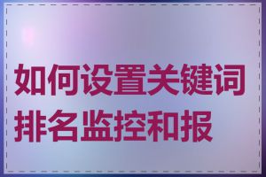 如何设置关键词排名监控和报警