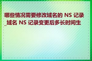 哪些情况需要修改域名的 NS 记录_域名 NS 记录变更后多长时间生效