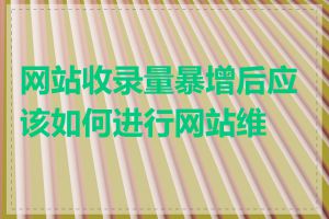 网站收录量暴增后应该如何进行网站维护