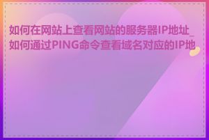 如何在网站上查看网站的服务器IP地址_如何通过PING命令查看域名对应的IP地址