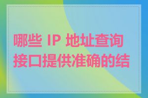 哪些 IP 地址查询接口提供准确的结果