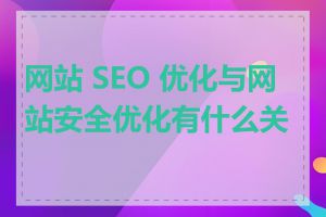 网站 SEO 优化与网站安全优化有什么关联