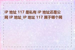 IP 地址 117 是私有 IP 地址还是公网 IP 地址_IP 地址 117 属于哪个网段