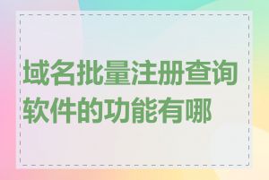 域名批量注册查询软件的功能有哪些